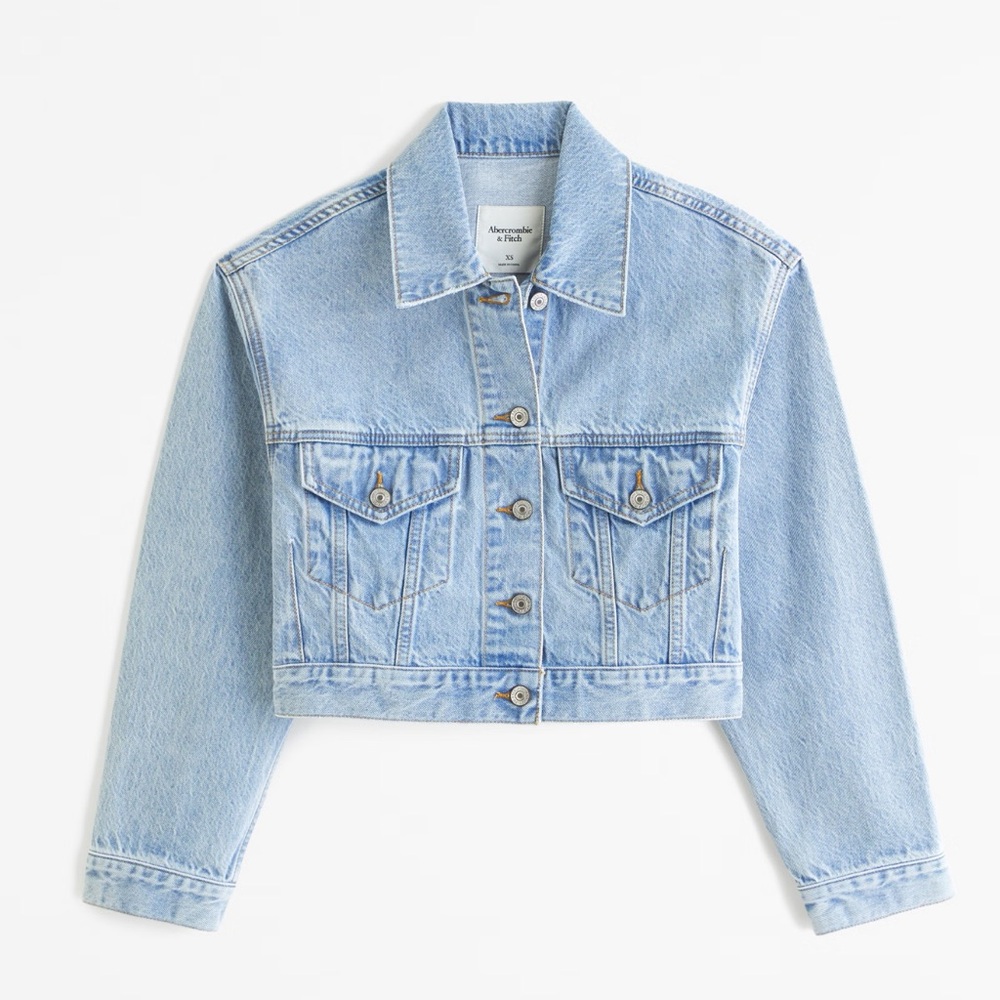 Abercombie and fitch cropped denim jacket